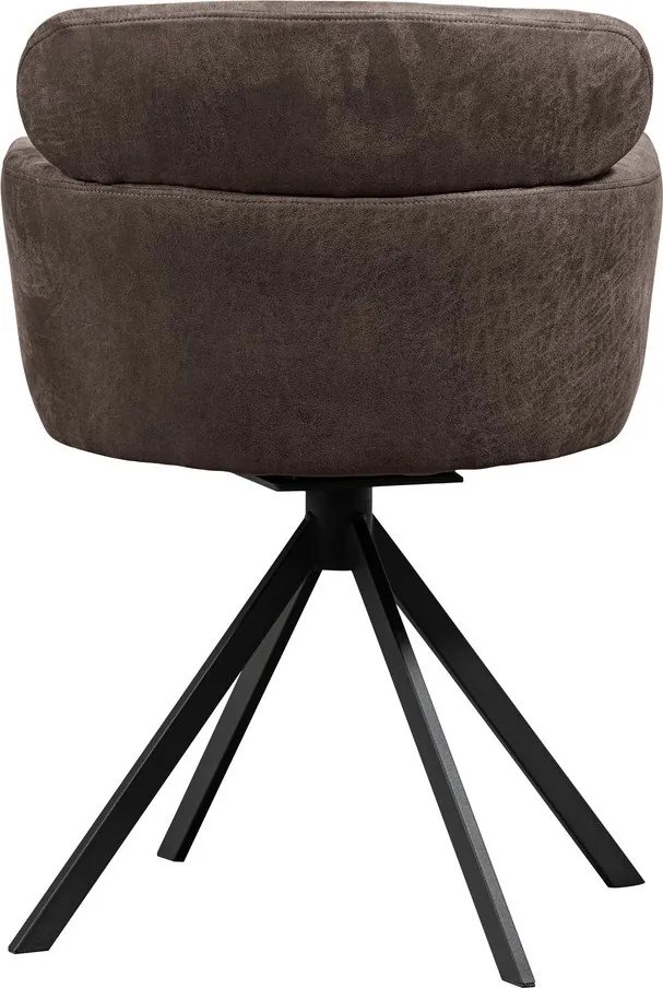 Tmavohnedé čalúnené jedálenské kreslo s podrúčkami Fenne – WOOOD