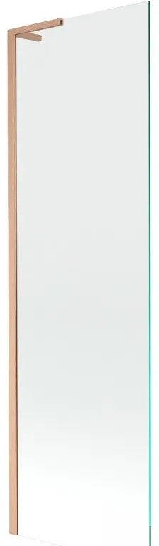 Mexen Next L, 1-krídlová vaňová zástena 60 x 150 cm, 6mm číre sklo, medený profil, 895-060-000-03-00-65