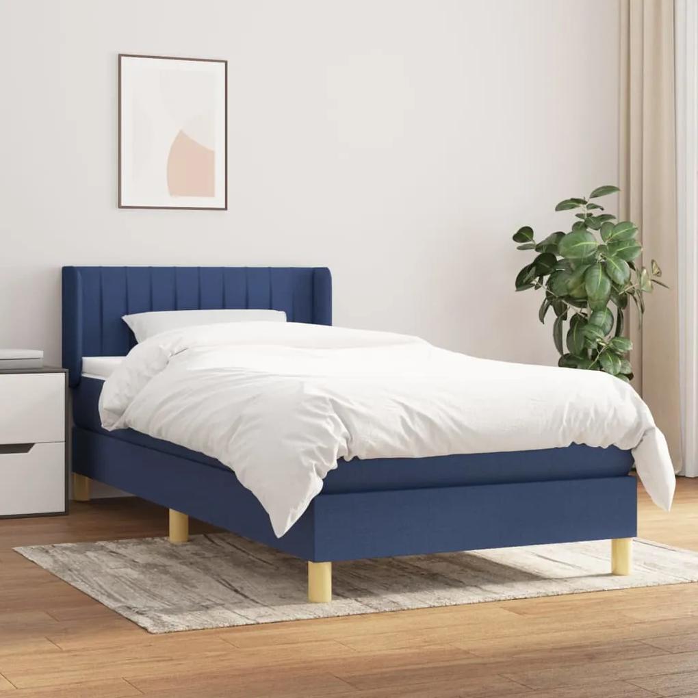 Boxspring posteľ s matracom modrá 100x200 cm látka 3130415