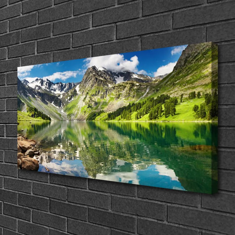 Obraz na plátne Hora jazero príroda 140x70 cm