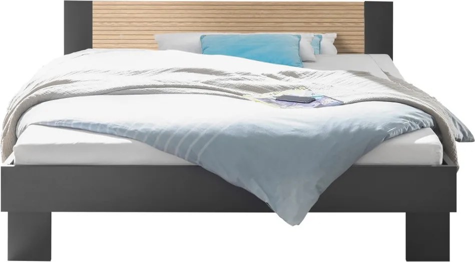 Posteľ Laurie 180x200 cm, grafit/dub