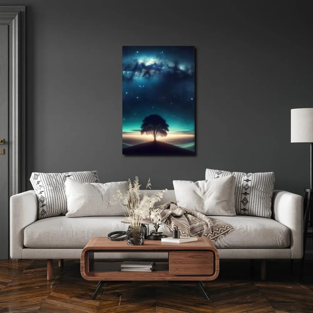 Obraz osamelý strom života v noci