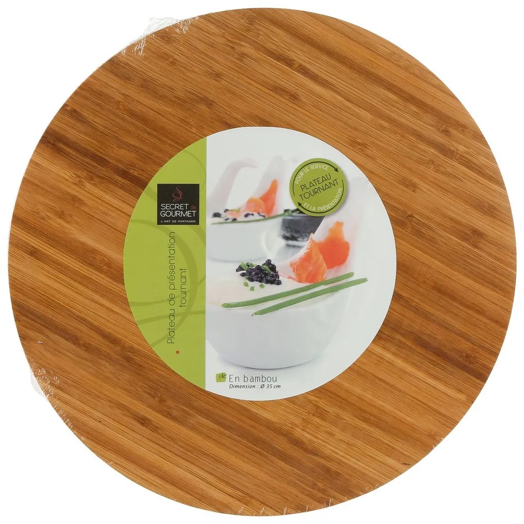 Drevený otočný servírovací podnos Wood, (fi) 35 cm