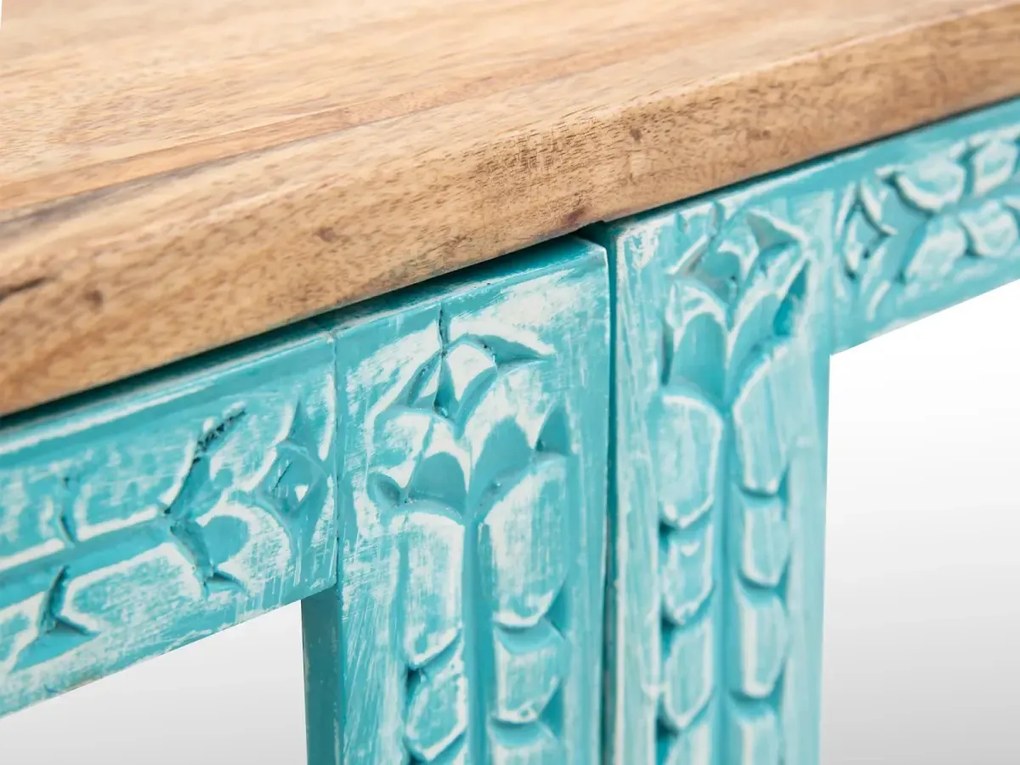 furniture-nabytek.cz - Masívna zrkadlová skrinka Santa Cruz z mangového dreva, modrá