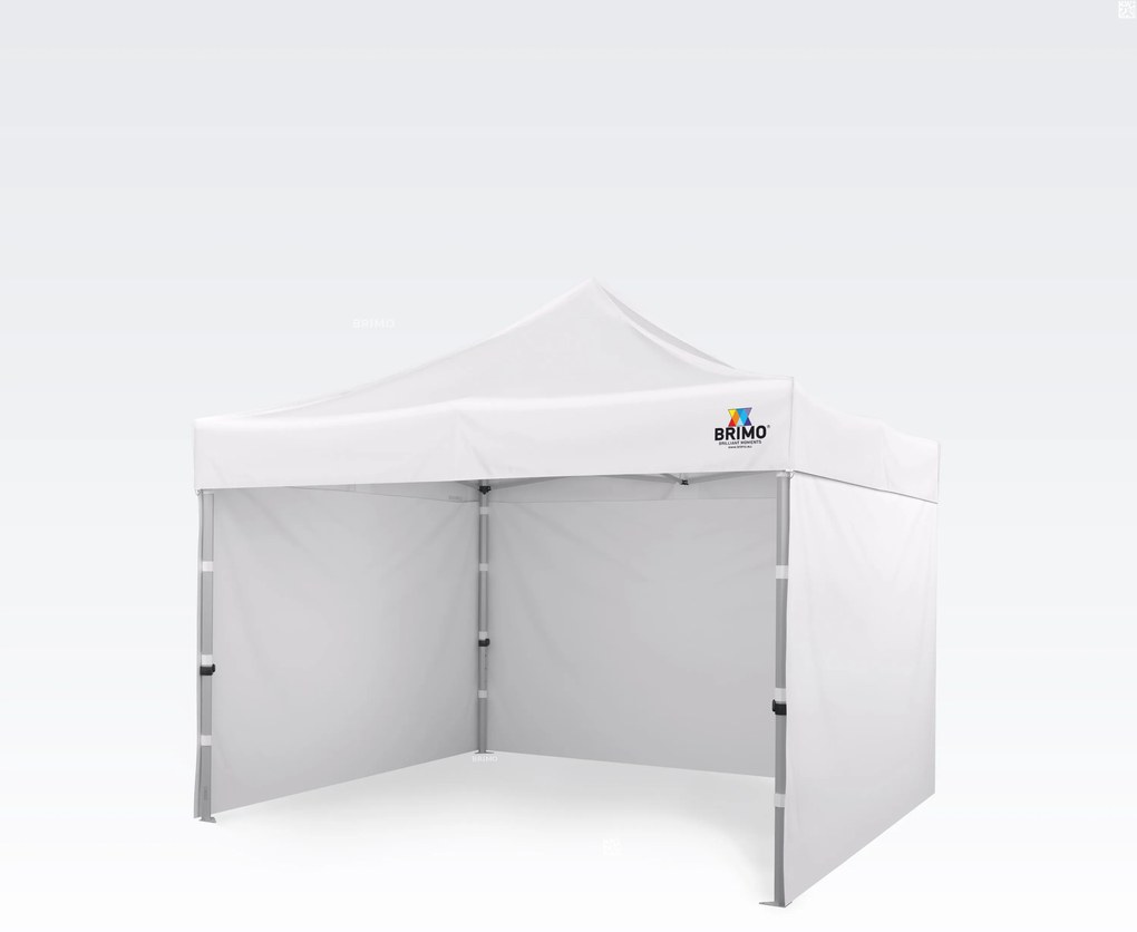 BRIMO Nožnicový párty stan EXCLUSIVE ALU 3x3 m s 3 stenami biely
