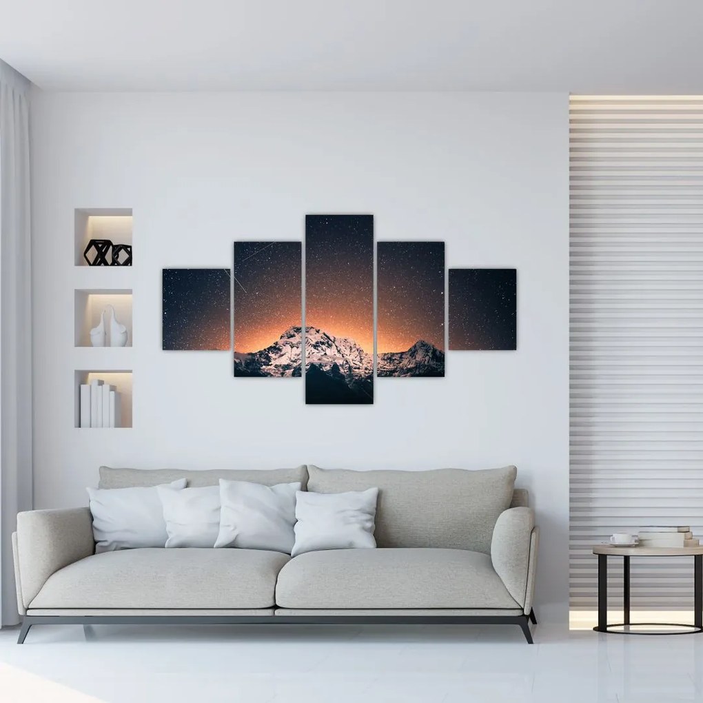 Obraz nočnej oblohy s horou (125x70 cm), 40 ďalších rozmerov