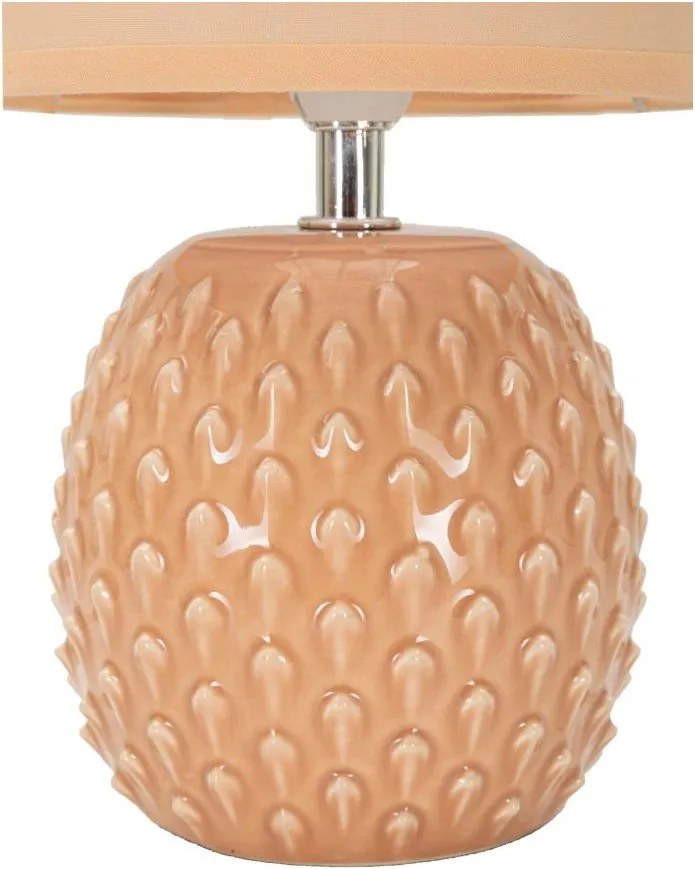 Broskyňová keramická stolová lampa s textilným tienidlom (výška 27 cm) Pontus – Mauro Ferretti