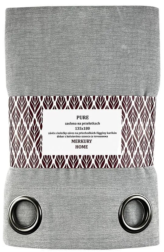 Záves Pure na priechodkách 135x180 svetlo šedá Merkury Home