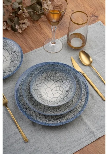 Jedálenská súprava 24 ks modrá/porcelán