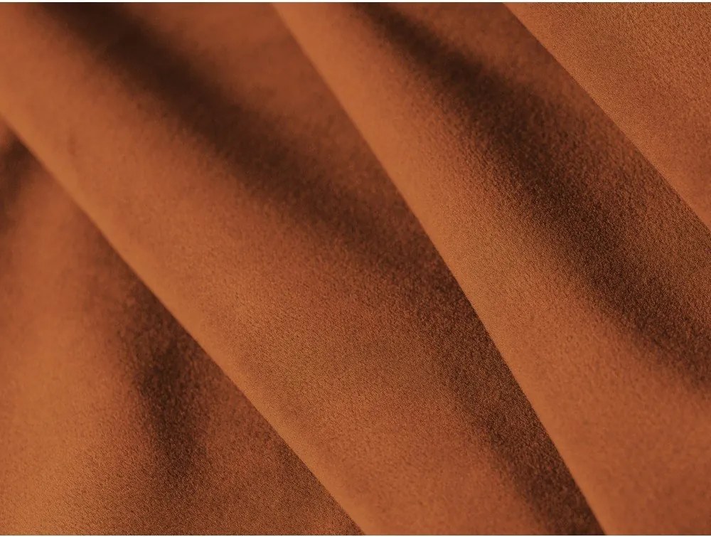 Zamatová rohová pohovka v terakotovej farbe (ľavý roh/do L) Kate – Micadoni