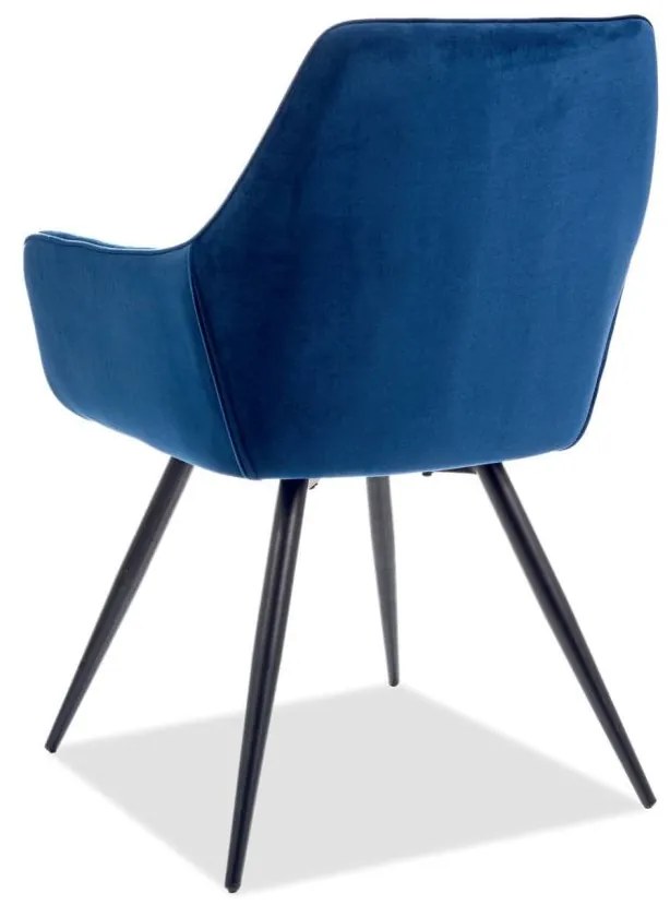 SIGNAL MEBLE Jedálenská stolička CHERRY MAT VELVET, čierny mat/zelená 75