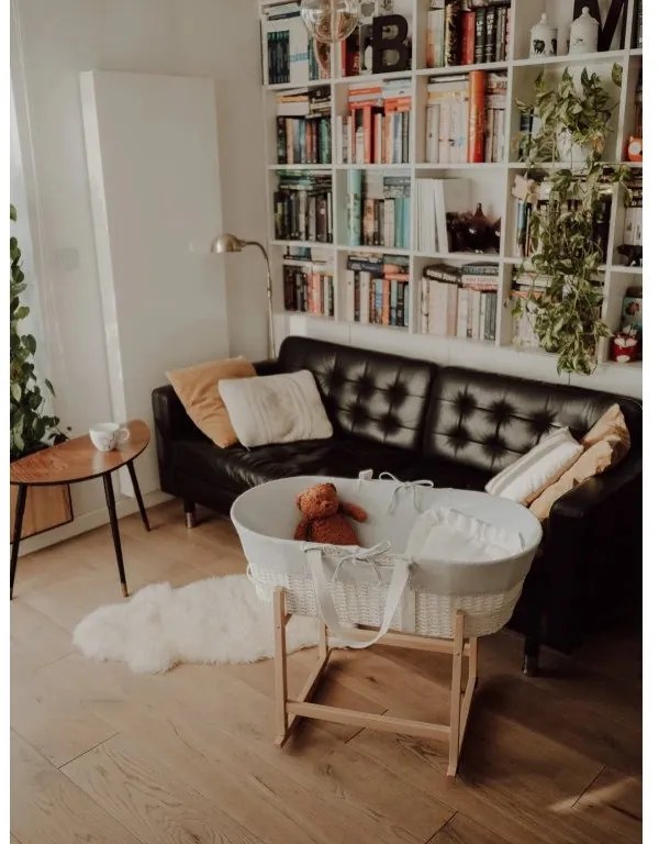 Ahojbaby Mojžišov košík pre bábätko Paper Dream white + matrac Basic