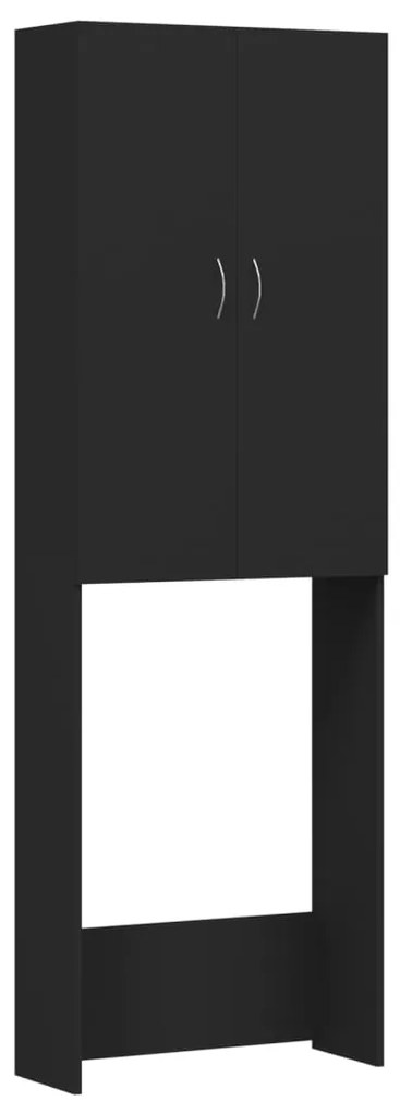 vidaXL Skrinka na práčku čierna 64x25,5x190 cm