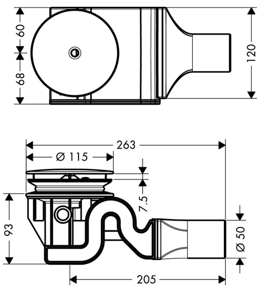 Hansgrohe Raindrain, kompletná sada Raindrain '90 XXL, chrómová, HAN-60067000