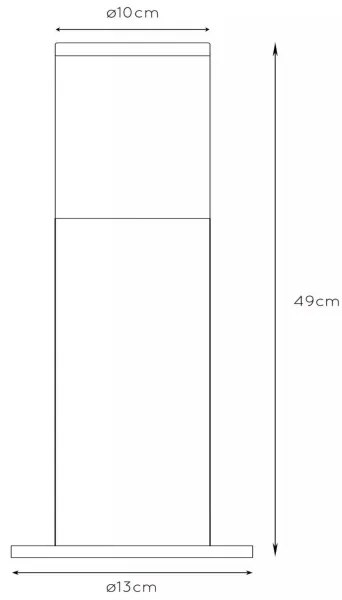 Lucide 14899/50/12 - Vonkajšia lampa FEDOR 1xE27/40W/230V IP44 49 cm chróm