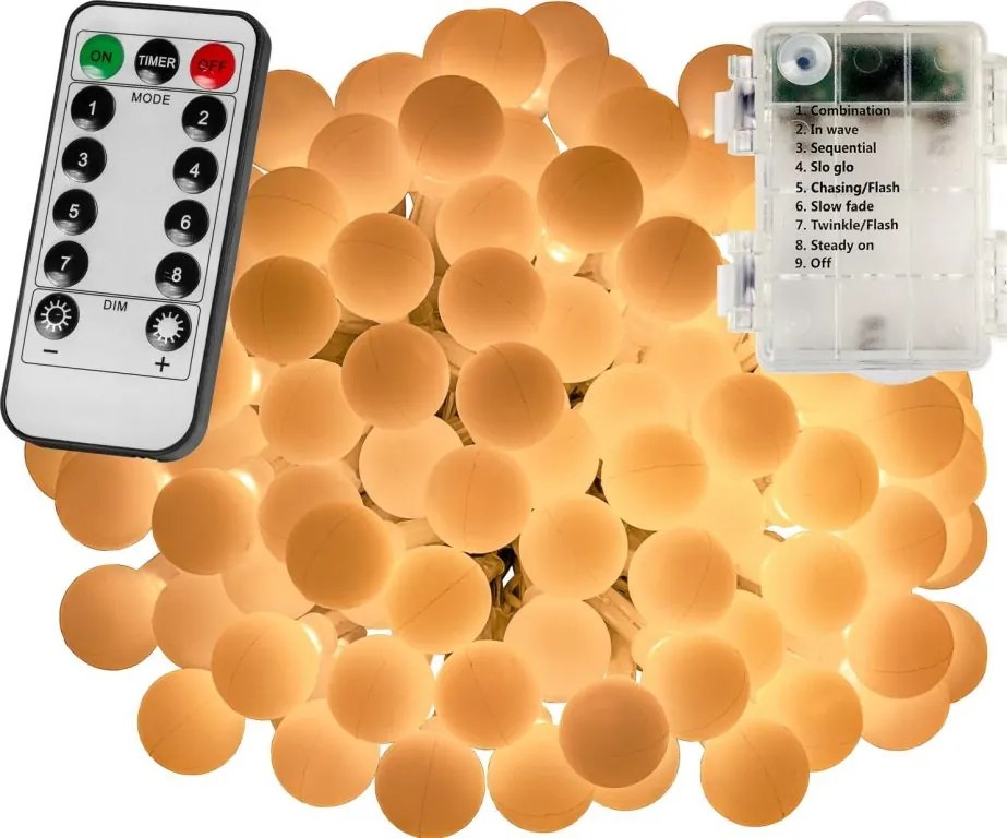 VOLTRONIC 67313 Párty osvetlenie - 20 m, 200 LED diód, teple biele, na batérie