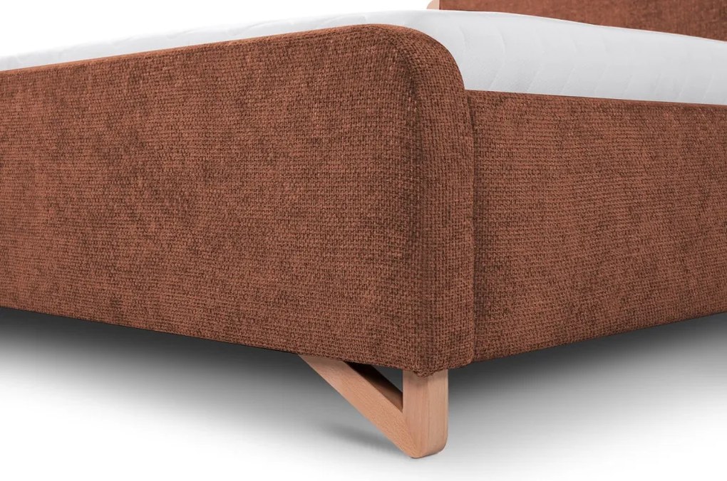 Posteľ Flamingo 180x200 cm, tehlová štruktúrovaná tkanina