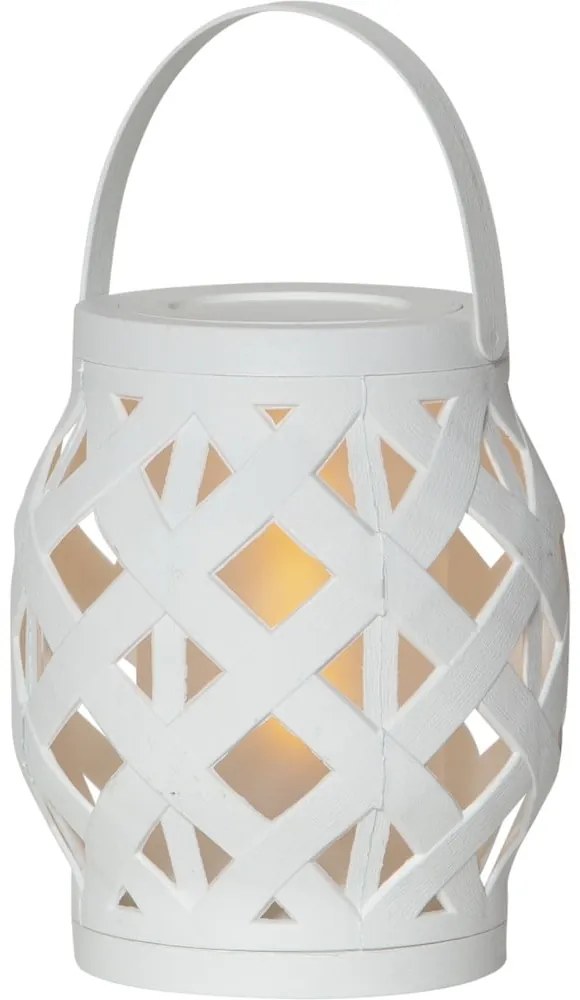 Biely lampáš Star Trading Flame Lantern, výška 16 cm