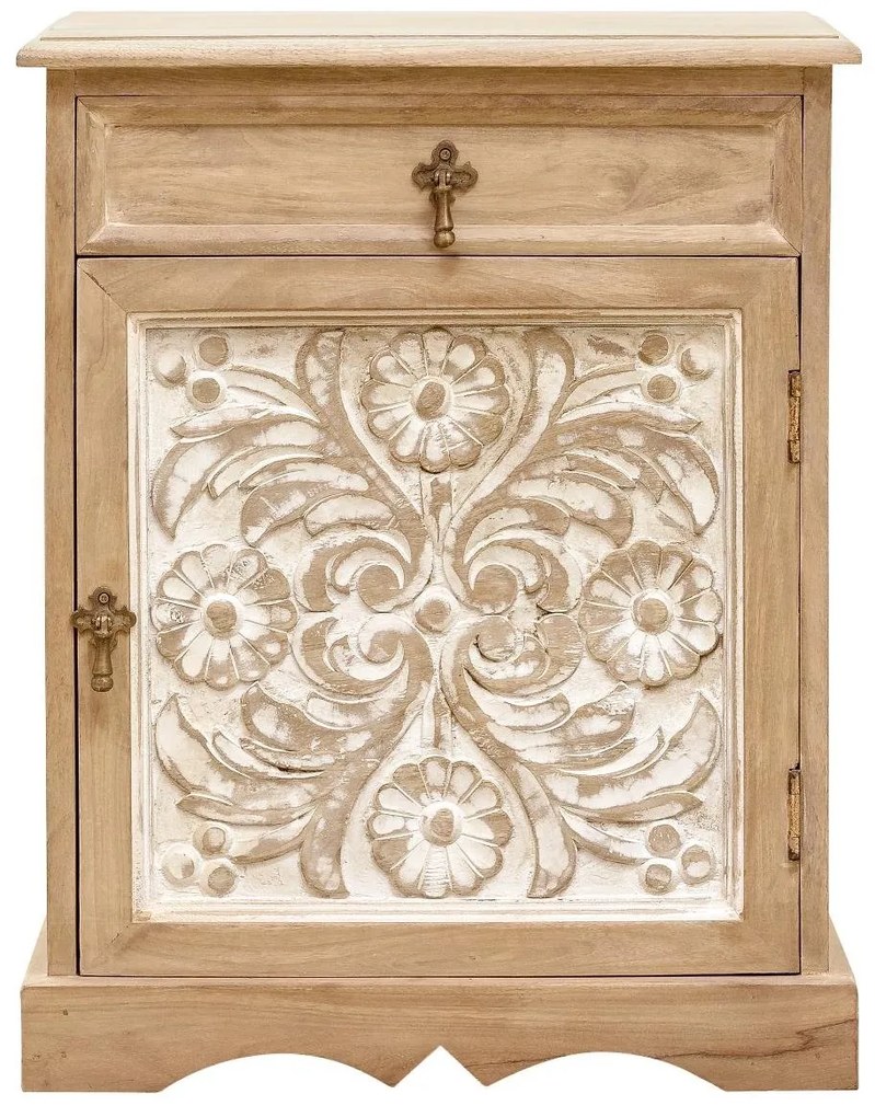 furniture-nabytek.cz - Nočný stolík z masívu z dreva mango 45x50x40