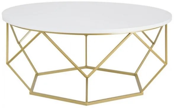 Konferenčný stolík DIAMOND 41,5x90 cm zlatá/biela