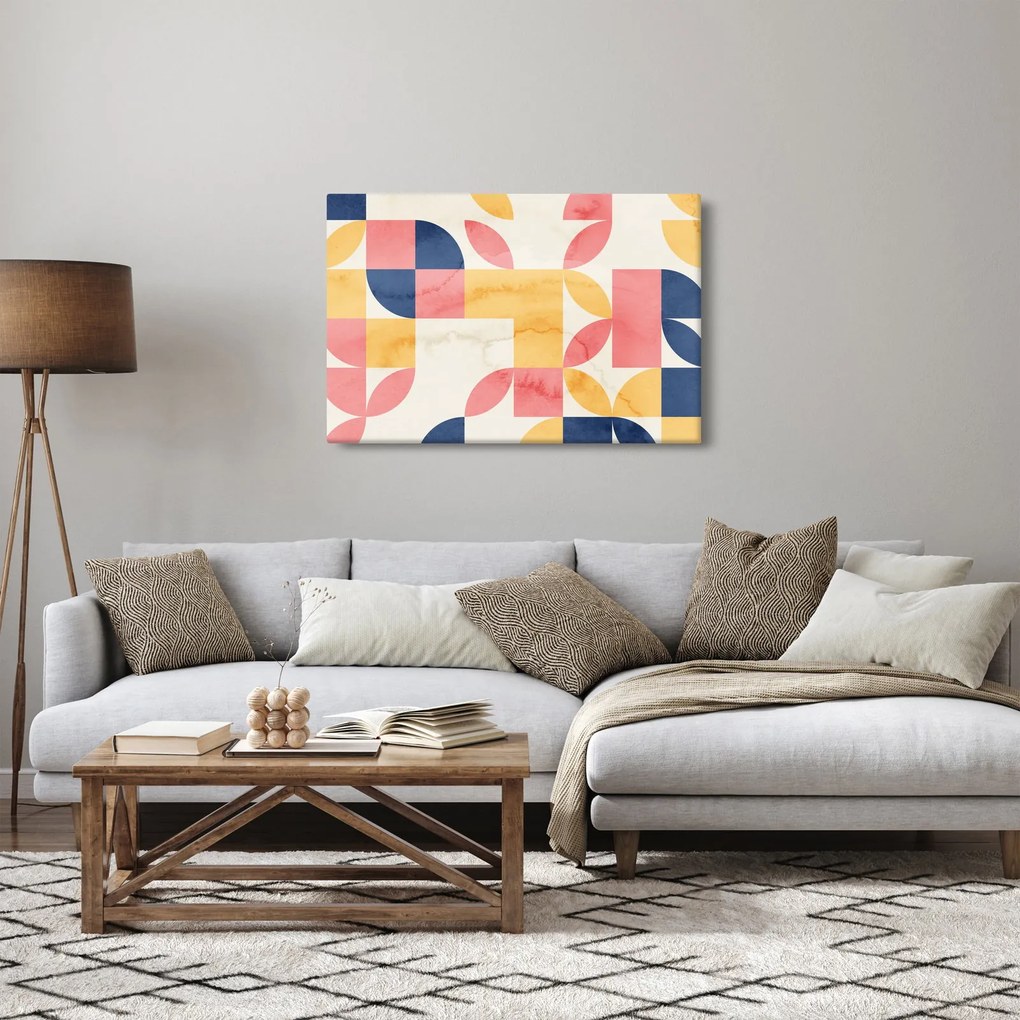 Obraz - Abstrakcia s retro vzormi (90x60 cm)