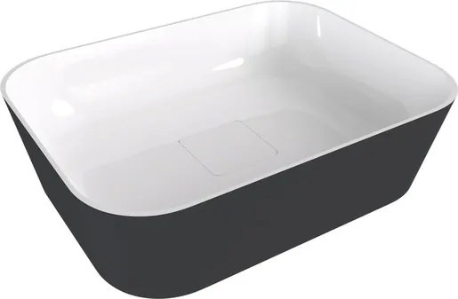 Polysan Banera umývadlo na dosku 49,5x34,5 cm antracit mat bez prepadu 14596.52