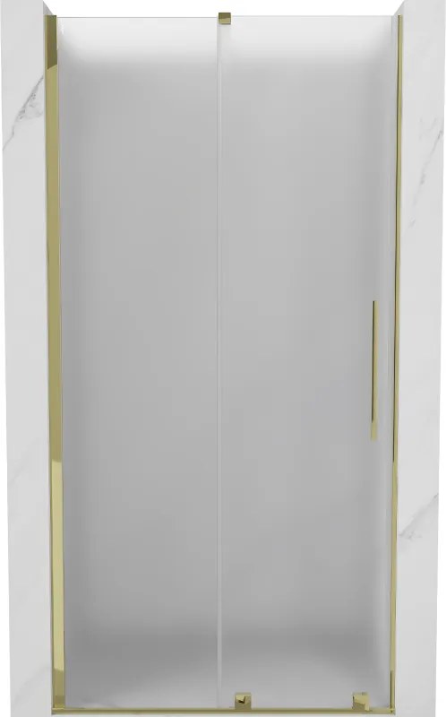 Mexen Velar, posuvné sprchové dvere do otvoru 100 cm, 8mm sklo námraza, zlatá lesklá, 871-100-000-31-50