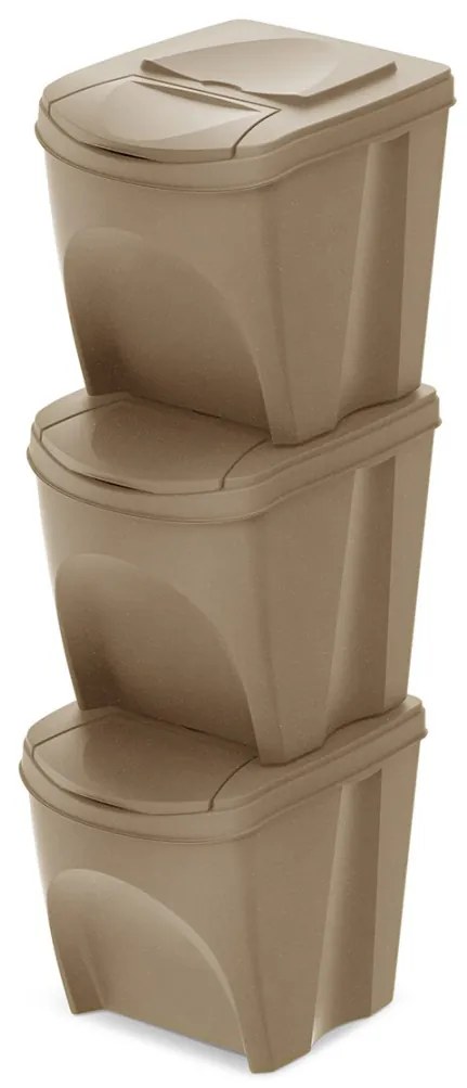 Prosperplast Sada 3 odpadkových košov, objem 3x25l