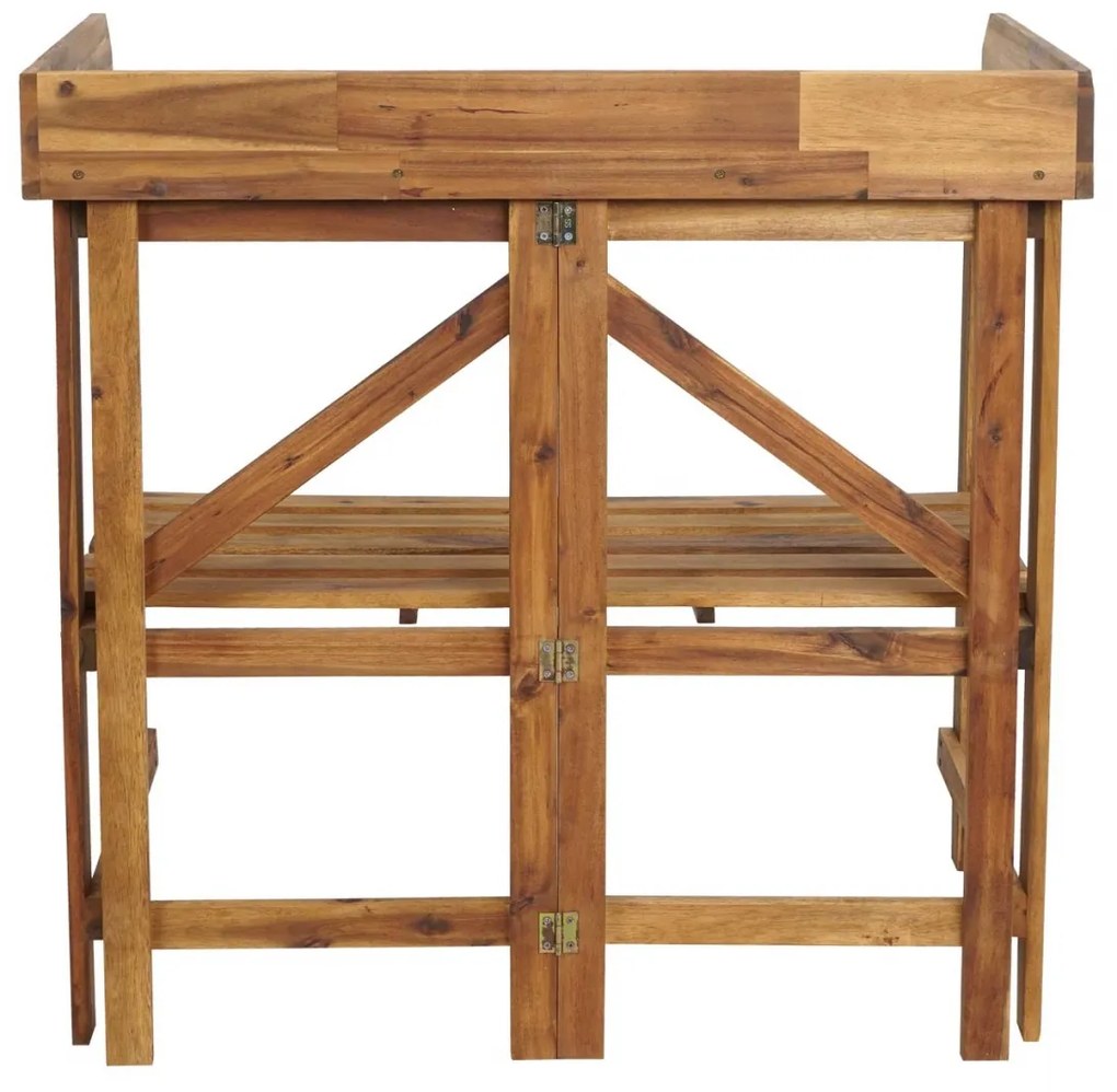 Stôl na rastliny HWC-L18, akáciové drevo - hnedá