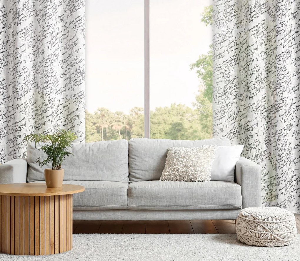 ZÁVES NA KRÚŽKOCH EDITH 140X250 CM VZOROVANÁ