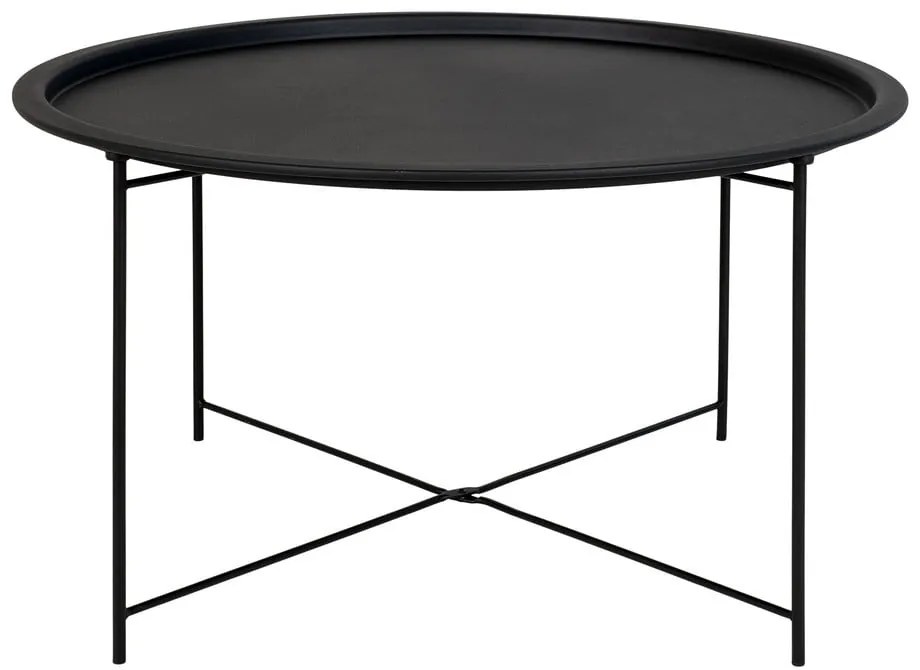Čierny kovový okrúhly konferenčný stolík ø 75 cm Bastia – House Nordic