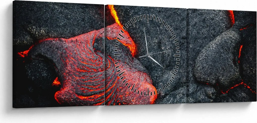 Obraz - Láva (s hodinami) (90x30 cm)