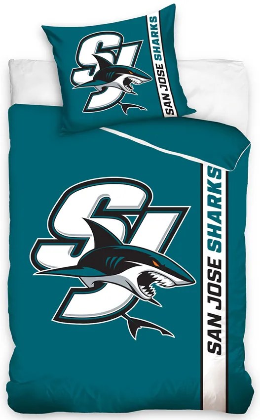 NHL Mikroplyšové obliečky San Jose Sharks Belt 140x200/70x90 cm