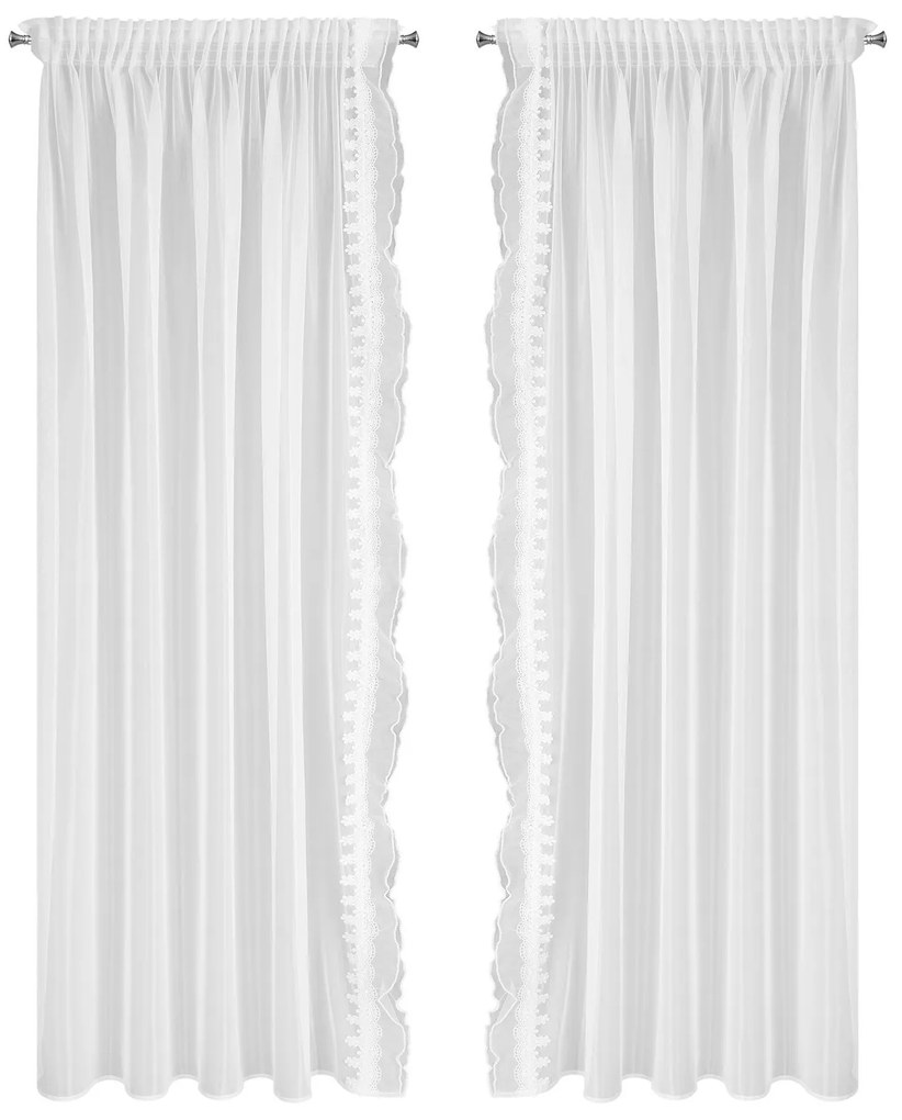 ZÁCLONA NA PÁSKE LARISA SADA 2KS 140X270 CM BIELA
