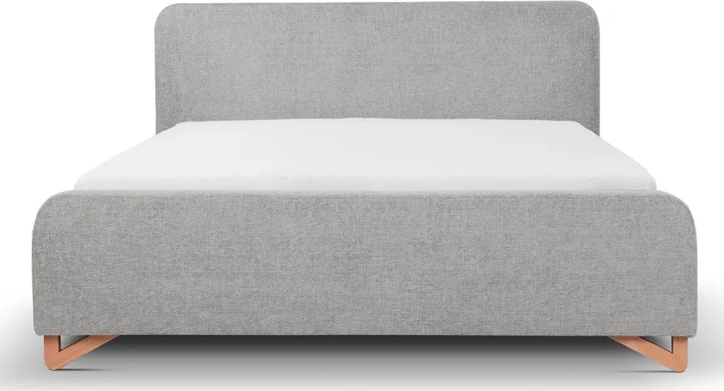 Posteľ Flamingo 180x200 cm, svetlo šedá štruktúrovaná tkanina