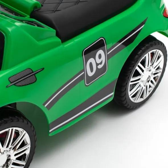 BABY MIX Detské odrážadlo so zvukom a vodiacou tyčou Baby Mix RACER zelené