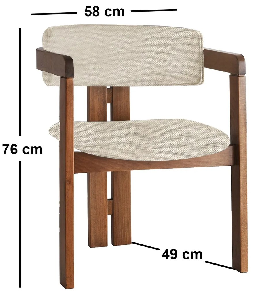 Jedálenská stolička CO z masívu svetlosivá/orech