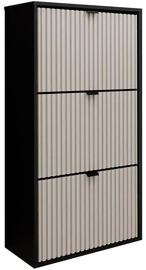 Skrinka na topánky Laro I Stojaci Čierna/Kašmír/ Čierna