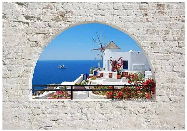 Fototapeta - Summer in Santorini Veľkosť: 98x70, Verzia: Samolepiaca