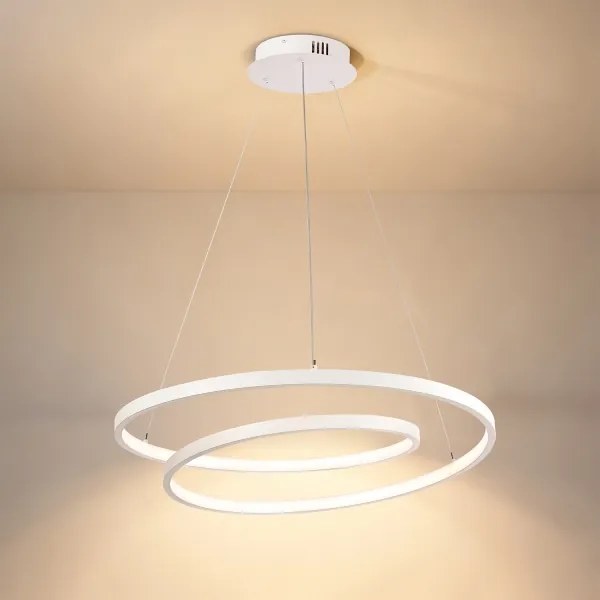 Brilagi-LED Stmievateľný závesný luster na lankách TWISTER LED/48W/230V, priemer 50 cm, biela, s diaľkovým ovládaním