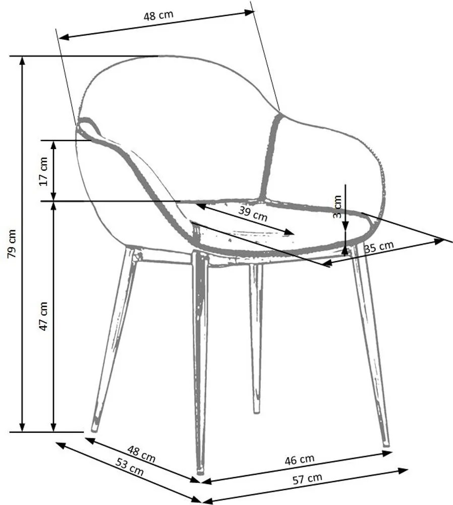 Halmar Jedálenská stolička K304, tmavo sivá/hnedá