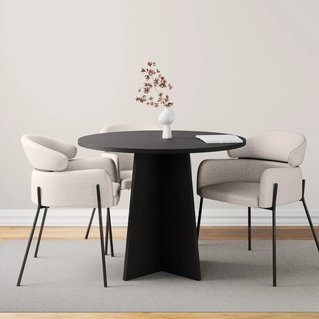 Okrúhly jedálenský stôl Merla 100 cm čierny