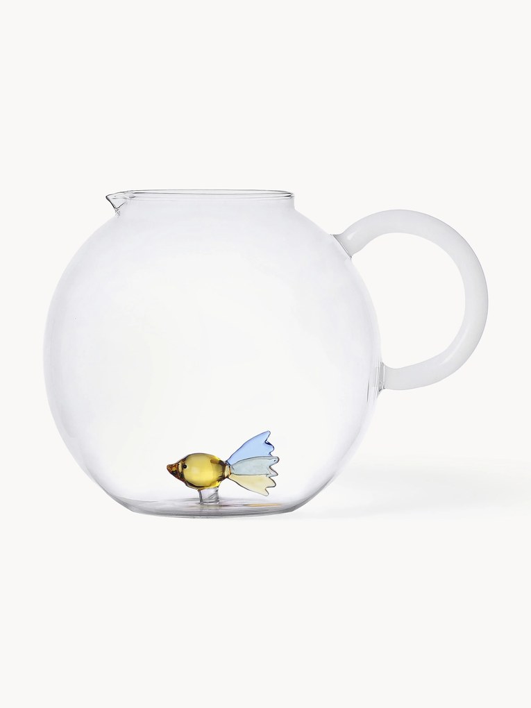 Ručne vyrobený džbán na vodu z borosilikátového skla Animal Farm, 2,4 l