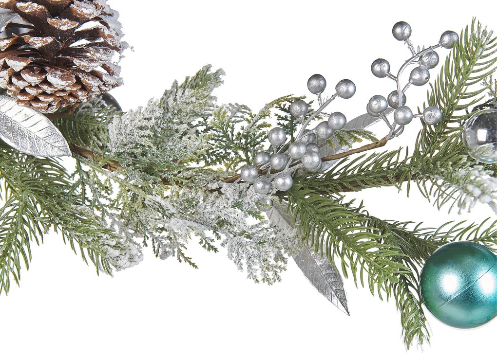 Vianočná girlanda 150 cm zelená/strieborná LLEIDA Beliani
