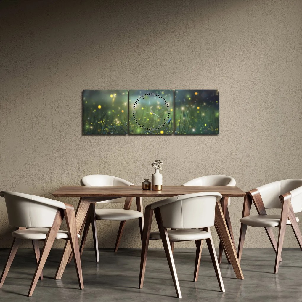 Obraz - Čarovná noc (s hodinami) (90x30 cm)
