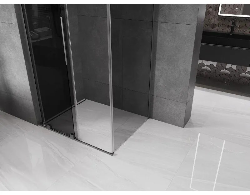 Mexen Velar L, sprchový kút s posuvnými dverami 110 x 70 cm, 8mm šedé sklo, grafit brúsený, 871-110-070-43-66