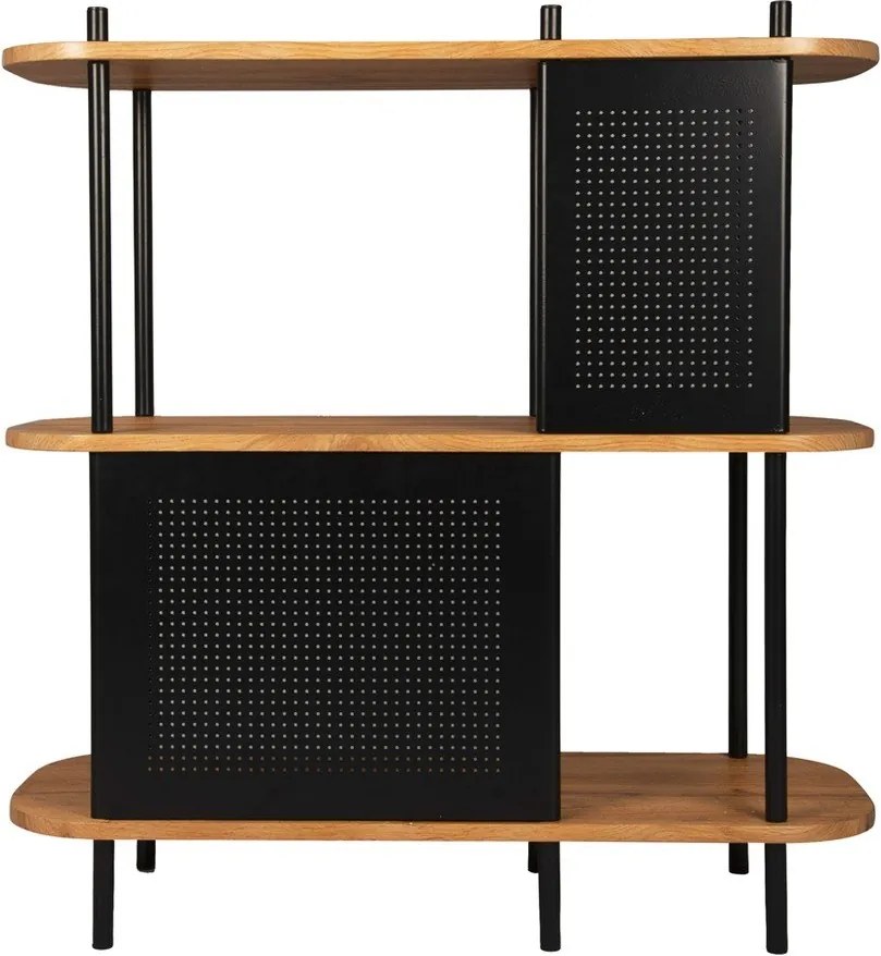 Čierny oceľový regál Leitmotiv Sole, 80 x 83,5 cm