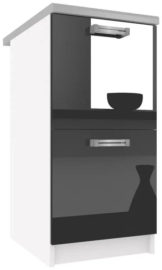 Kuchynská skrinka Belini spodná 40 cm čierny lesk s pracovnou doskou INF SD2-40/0/WT/B/0/D