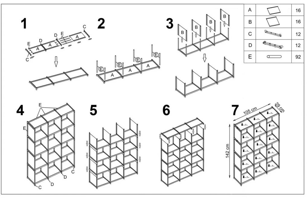 Variabilné dizajnový úložný regál Meteor