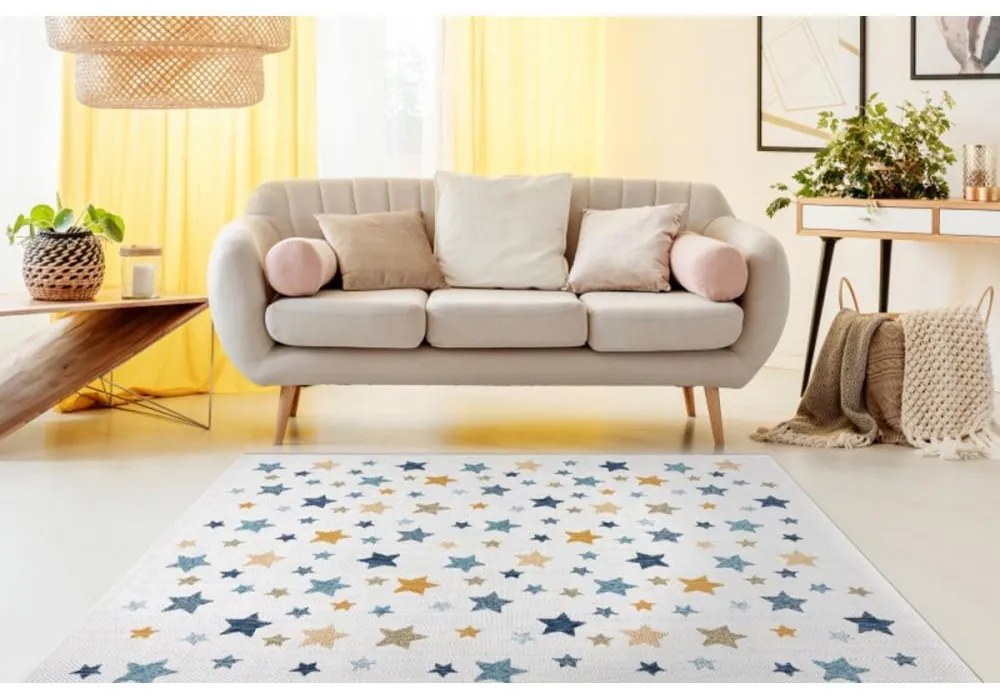 Detský kusový koberec Hviezdičky krémový 160x220cm